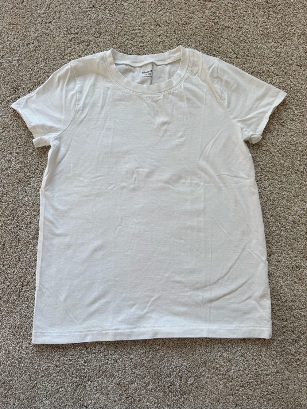 Madewell Womens T Shirt Short Sleeve XS White Basic Plain Top Crew Neck